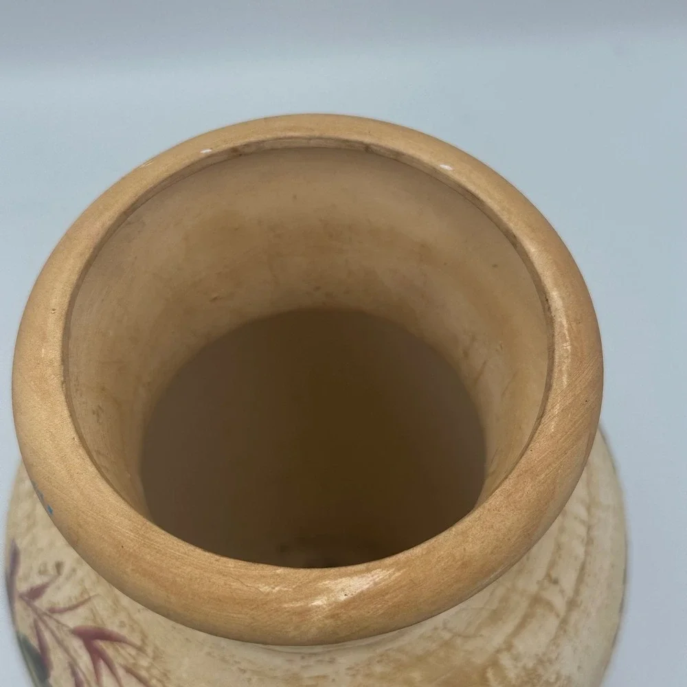 Ceramic Vase Home Decor Large Beige Fruit Hand Painted Rustic Tuscan 12